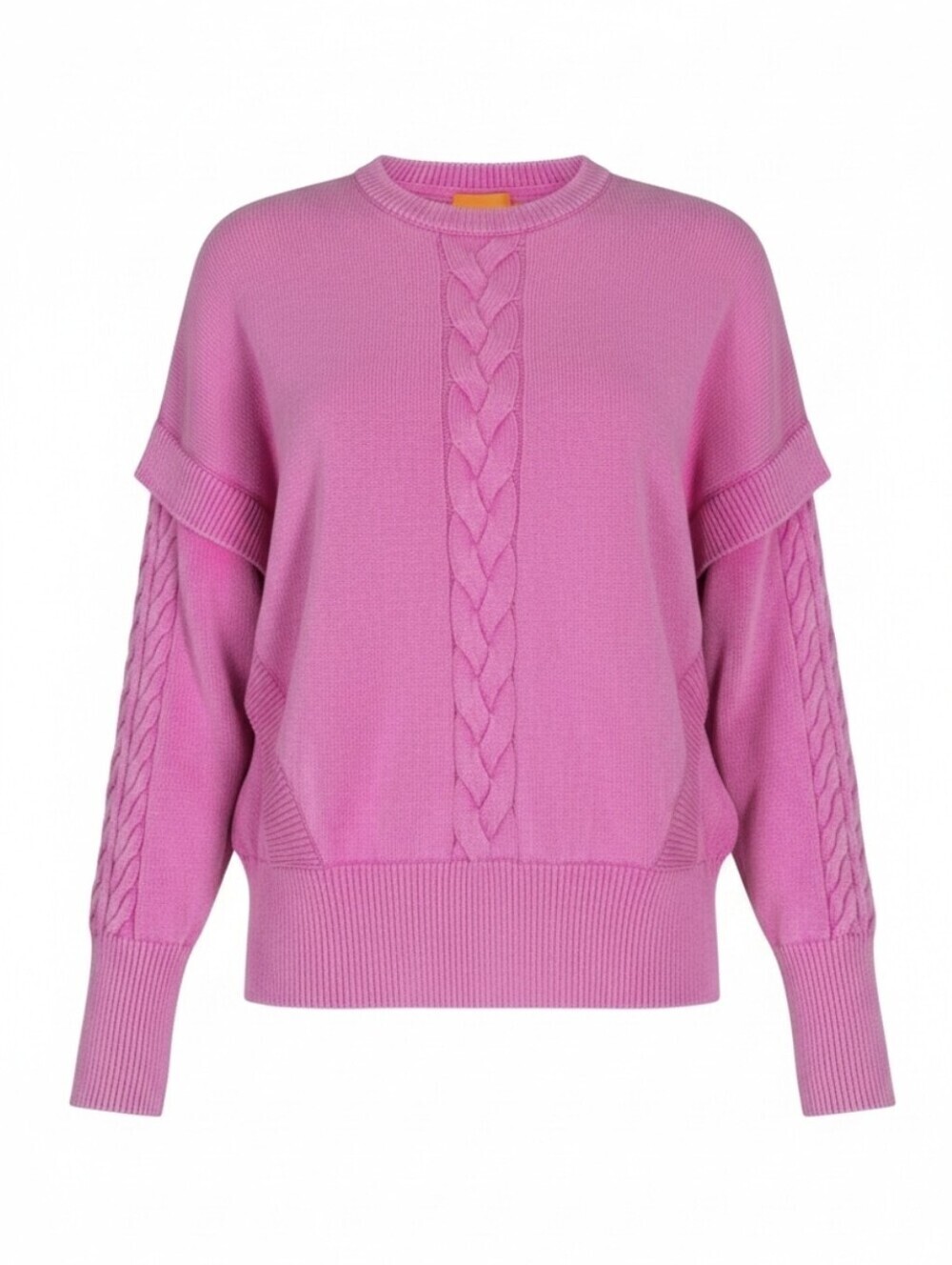 Wispr | sunbleached vintage style braided cable knit ribbed crew neck sweater